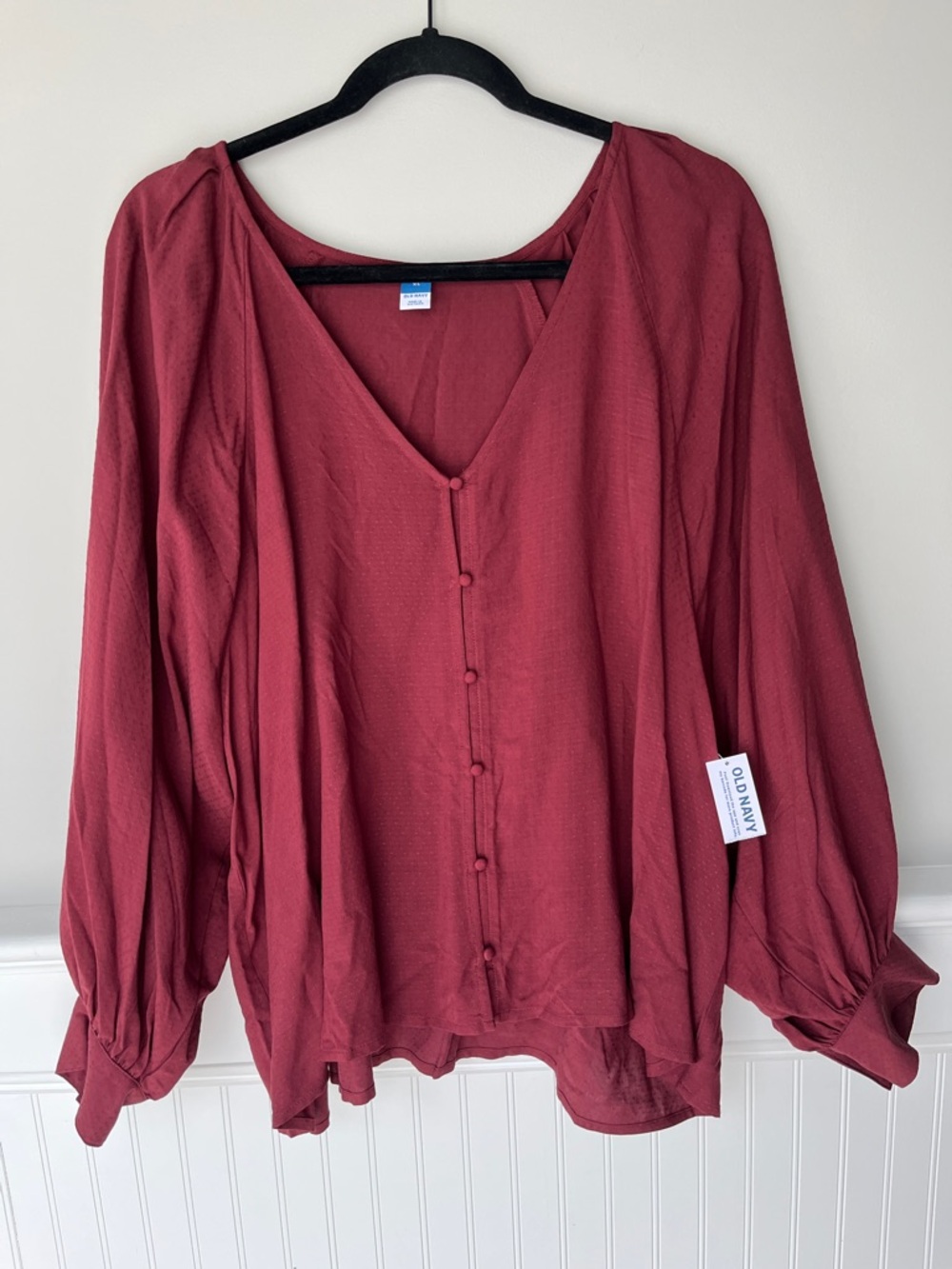 NWT Old Navy Dusty Rose V-Neck Blouse XL Romantic Boho Top